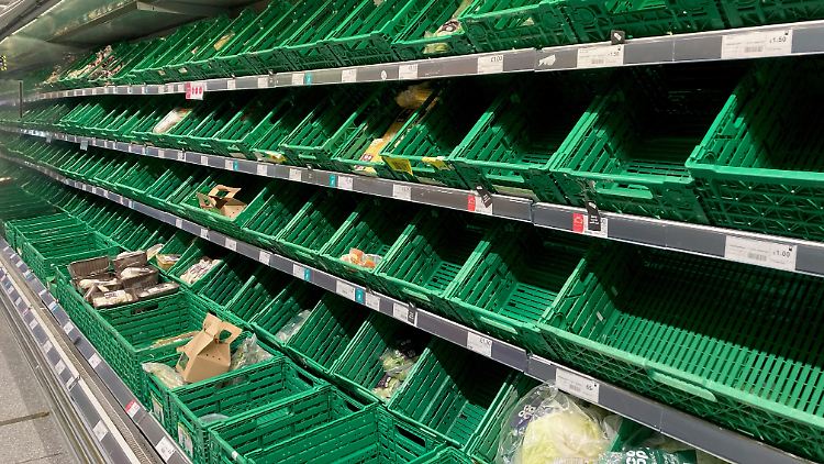 Das düstere Szenario: leere Regale in britischen Supermärkten.