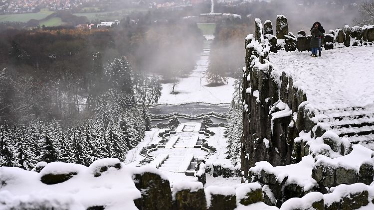 In Kassel liegt bereits viel Schnee.