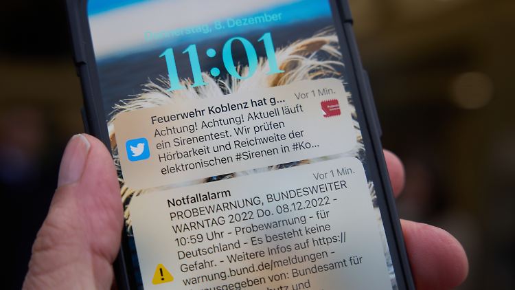Haben Sie heute eine solche Probewarnung bekommen?