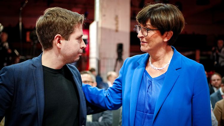 SPD-Generalsekretär Kühnert und Parteichefin Esken finden sich auf der "Feindesliste" der "Reichsbürger" wieder.