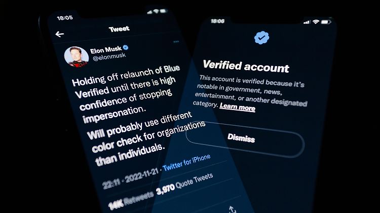 Eine erste Version von Twitter Blue wurde schnell wieder eingestellt, da viele gefälschte Konten auftauchten, deren Nutzer vorgaben, Prominente oder Unternehmen zu sein.