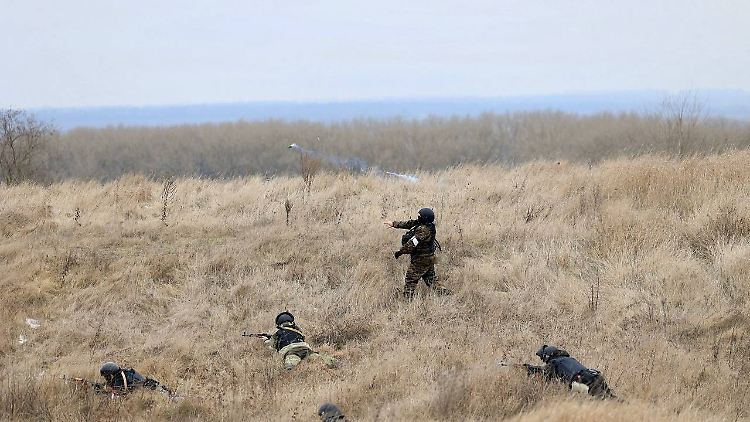 Die russische Verteidigungstruppe in der Region Belgorod bei einer militärischen Übung.
