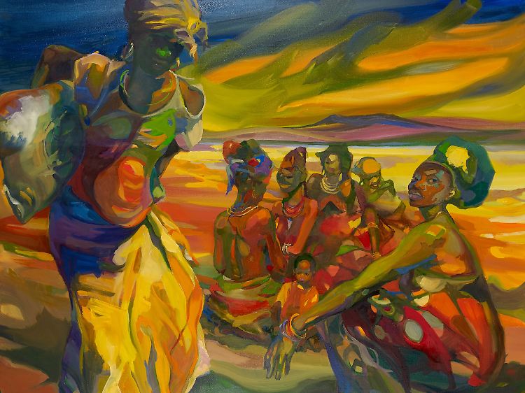 Bilder von expressionistischer Wucht: Baumgarte erzählte vom wirklichen Leben in Afrika und beobachtete genau.