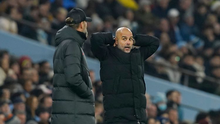 Klopp und Guardiola konnten beide zwischenzeitlich nicht glauben, was sie da sehen.