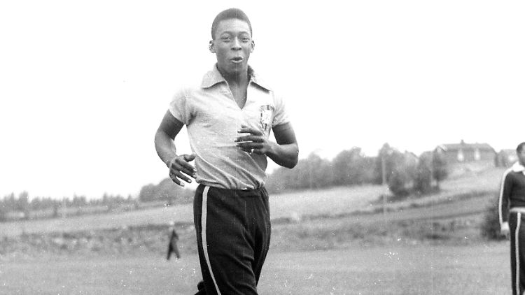 Der junge Pelé bei der Weltmeisterschaft 1958 in Schweden.