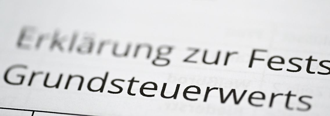 Ein Formular zur Angabe des Grundsteuerwerts für die Grundsteuer.
