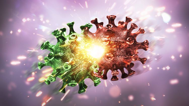 Künstlerische Darstellung der Coronavirus-Variante XBB.1.5, die im Oktober entdeckt wurde.