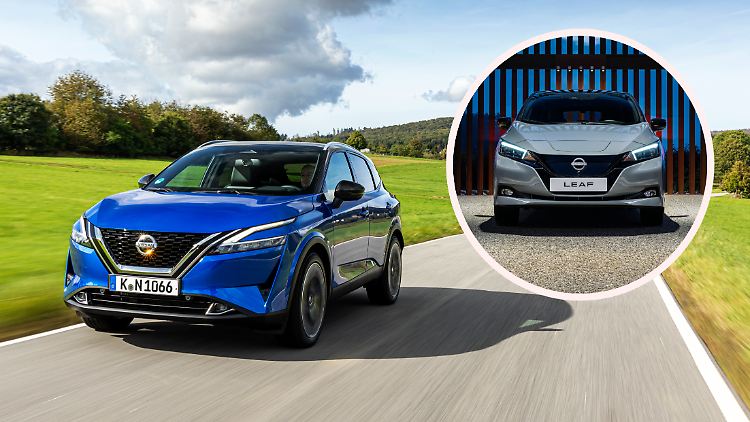 Sowohl Nissan Leaf als auch Qashqai bestechen mit gefälligem Familiengesicht.