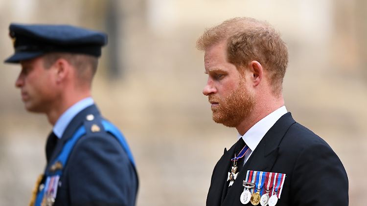 Prinz William (l.) soll Harry im Streit zu Boden geworfen haben.