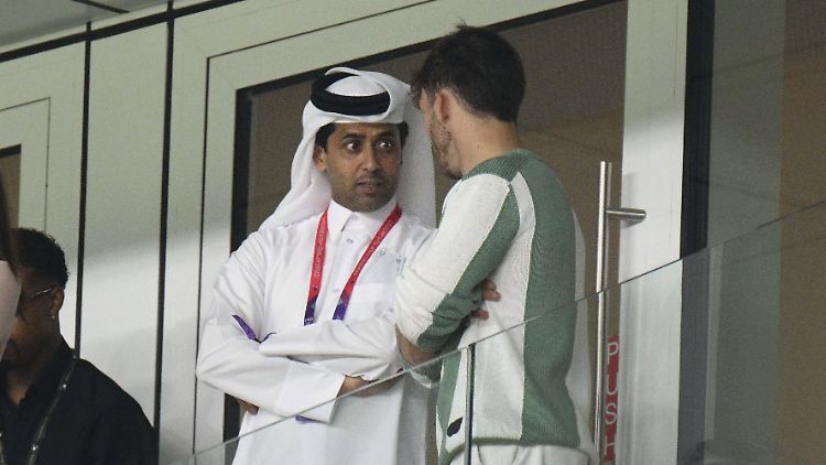 Nasser al-Khelaifi, der Vorsitzende von Qatar Sports Investments und PSG-Präsident, bei der WM in Katar.