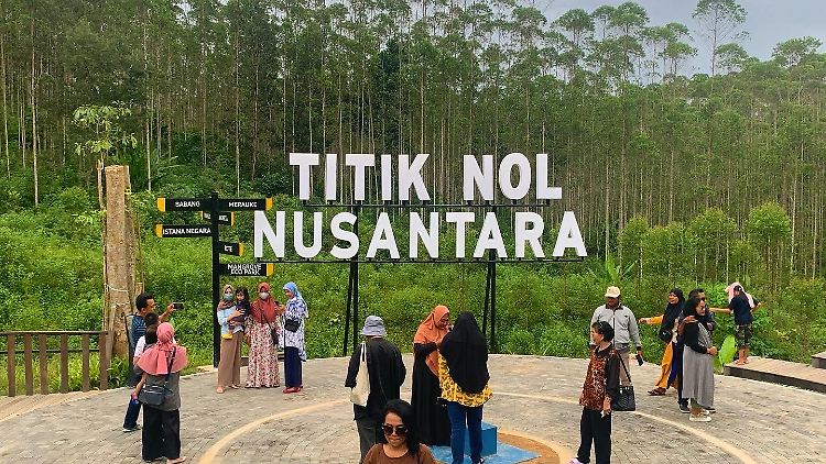Hier entsteht gerade die neue Hauptstadt Indonesiens: Einheimische besuchen das Gebiet, das als "Nusantara Ground Zero" bezeichnet wird.