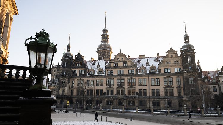 Im Dresdener Residenzschloss befindet sich das Grüne Gewölbe.