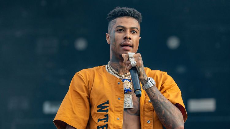 Macht nicht nur mit seiner Musik von sich reden: US-Rapper Blueface 2021 bei einem Festival in Chicago.