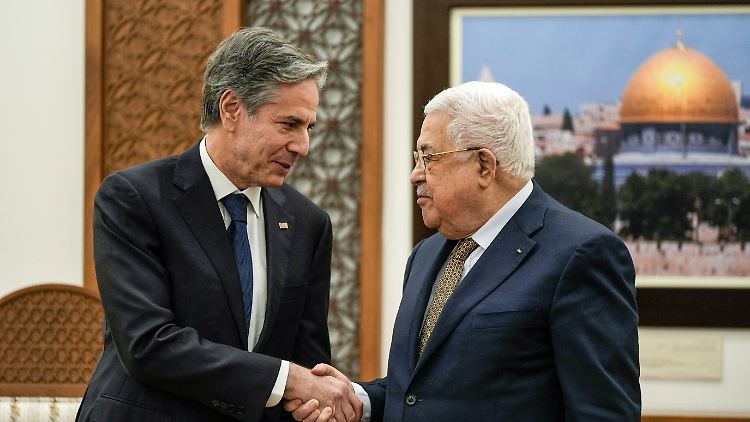 Gegen die jüngste Gewalteskalation: Blinken wirbt bei Palästinenser-Präsident Abbas für Frieden in Nahost.  
