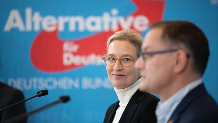 Bilden seit September 2021 die Doppelspitze der AfD-Fraktion im Bundestag: Alice Weidel und Tino Chrupalla. 