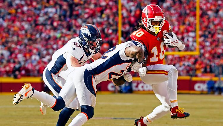 Isiah Pacheco von den Kansas City Chiefs ist nur schwer aufzuhalten.