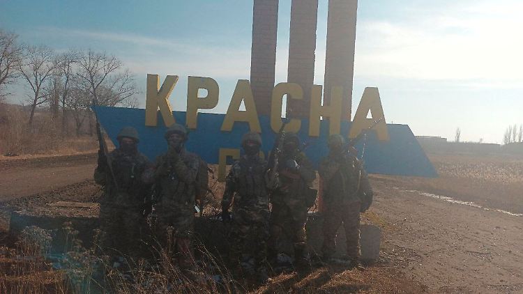 Ein Foto, herausgegeben von der Wagner-Gruppe, soll deren Kämpfer in Krasna Hora zeigen.