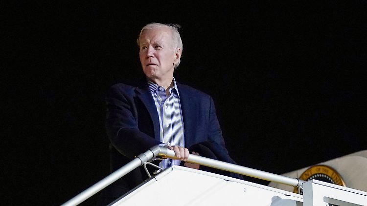 Biden am polnischen Flughafen Rzeszów-Jasionka. Nach Kiew war er mit dem Zug gereist.