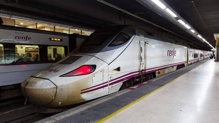Hochgeschwindigkeitszug der RENFE im Bahnhof Barcelona Sants: Der Präsident der Bahngesellschaft RENFE trat nach der Fehlbestellung zurück.
