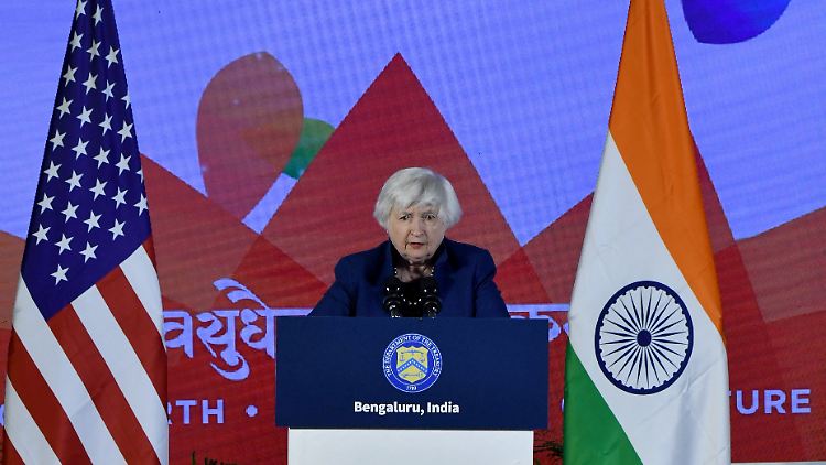 "Wir bemühen uns, unsere Sanktionen zu verschärfen", sagte US-Finanzministerin Yellen im Hinblick auf Russland.