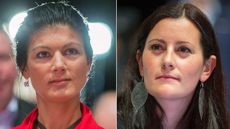 Unterschiedliche Meinungen bei Parteikolleginnen Sahra Wagenknecht (l.) und Janine Wissler (r.).