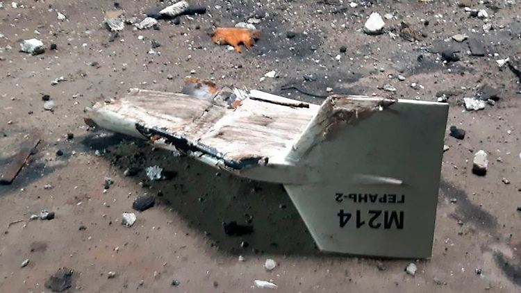 Eine von vielen in der Ukraine zerstörten Drohnen, die vermutlich aus dem Iran stammt. 