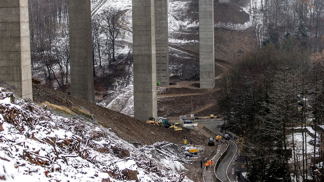 So sah es Anfang Dezember 2022 an der Talbrücke aus.
