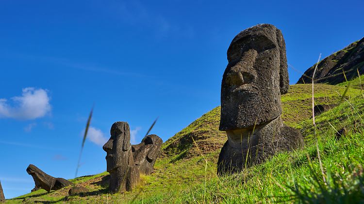 Mächtige Erscheinungen auf der Osterinsel: die Moai-Statuen (Archivbild)
