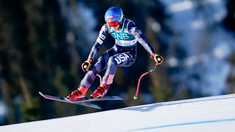 Mikaela Shiffrin langte Rang fünf bei der Abfahrt von Kvitfjell. 