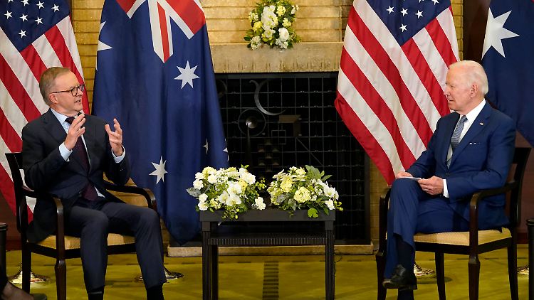 Australiens Premierminister Albanese (l.) und US-Präsident Biden bei einem früheren Treffen im Mai 2022.