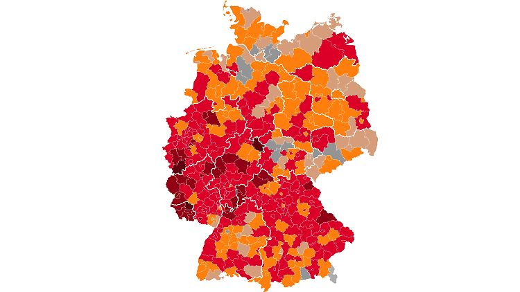Auffallend viele Regionen mit Inzidenzwerten unter 50: Die "Virus-Lage" in Deutschland am 8. März 2023.