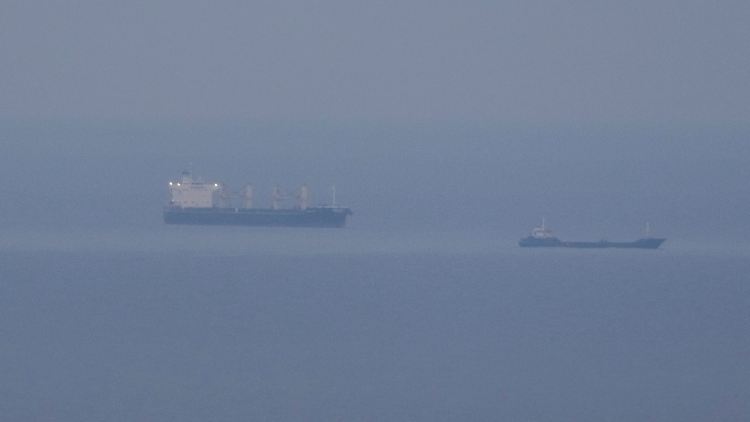 Getreideschiffe mit ukrainischem Getreide in der Nähe des Hafens von Odessa.