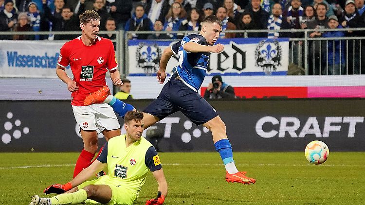 Darmstadts Filip Stojilkovic traf gegen Kaiserslautern doppelt. 