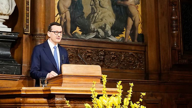 Mateusz Morawiecki sprach in der Alten Aula der Heidelberger Ruprecht-Karls-Universität.