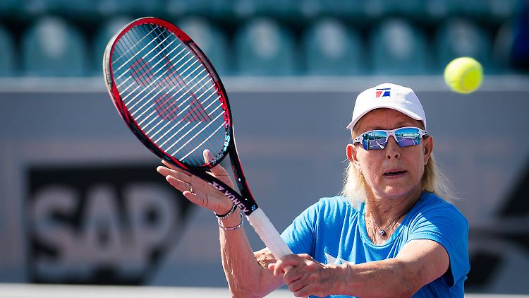 Martina Navratilova auf dem Court.