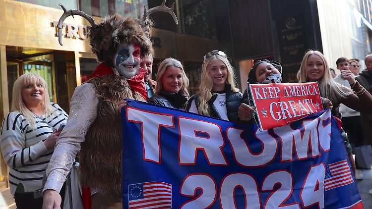 Trump-Anhänger bei einer Kundgebung in New York. 