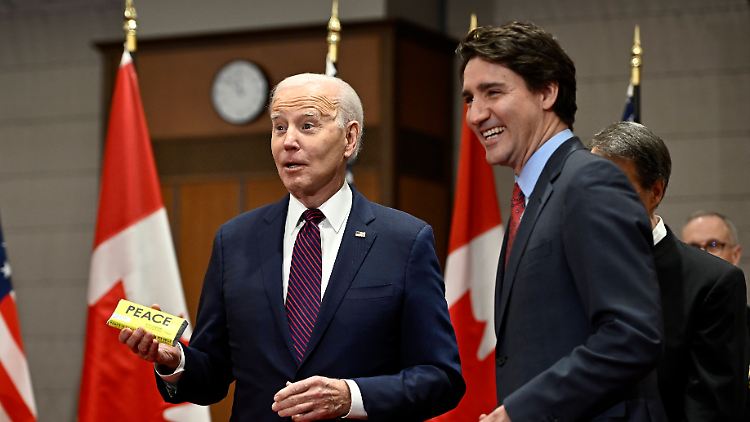 Auf einer Wellenlänge: Joe Biden und Justin Trudeau.