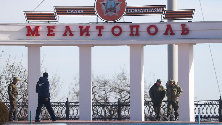 Russische Soldaten in Melitopol.