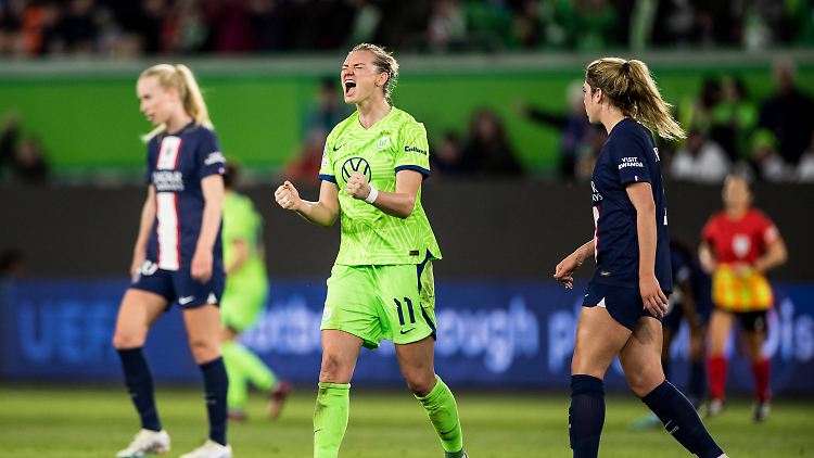 Popp kann jubeln. Dank ihres Treffers steht der VfL Wolfsburg im Halbfinale der Champions League.
