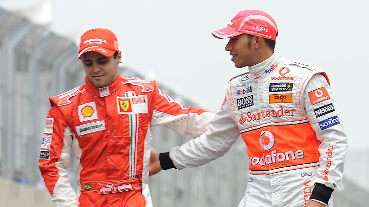Lewis Hamilton und Felipe Massa lieferten sich 2008 einen packenden Titelkampf.