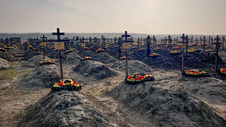 Friedhof der Söldnertruppe Wagner in der russischen Region Krasnodar.