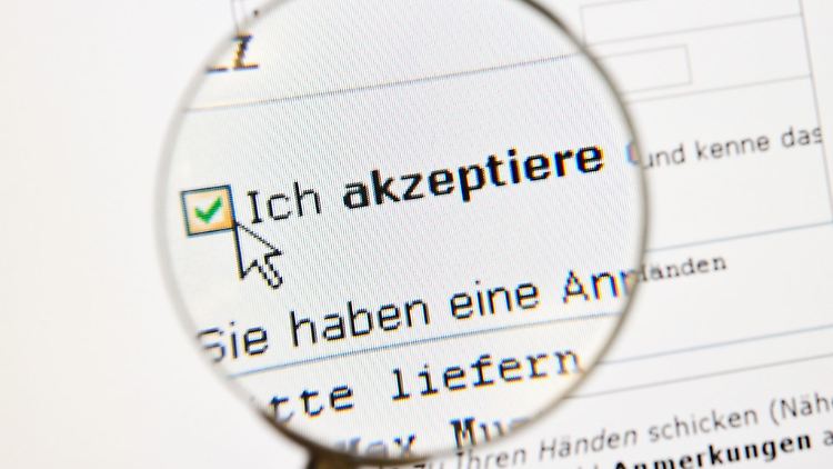 Das Häkchen unter die AGB ist schnell gesetzt - besser ist allerdings vorheriges Lesen und am besten noch ein Abspeichern auf dem Computer.