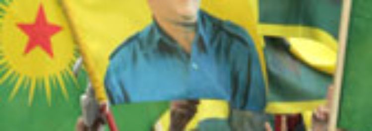Öcalan-Transparente beim kurdischen Neujahrsfest im März in Berlin