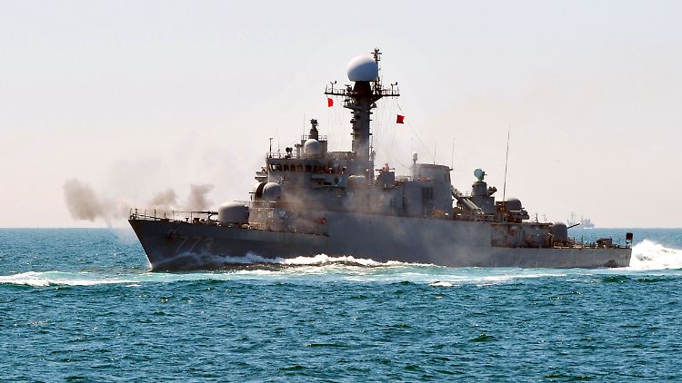 Ein südkoreanisches Patrouillenboot bei einem Manöver (Archivbild).