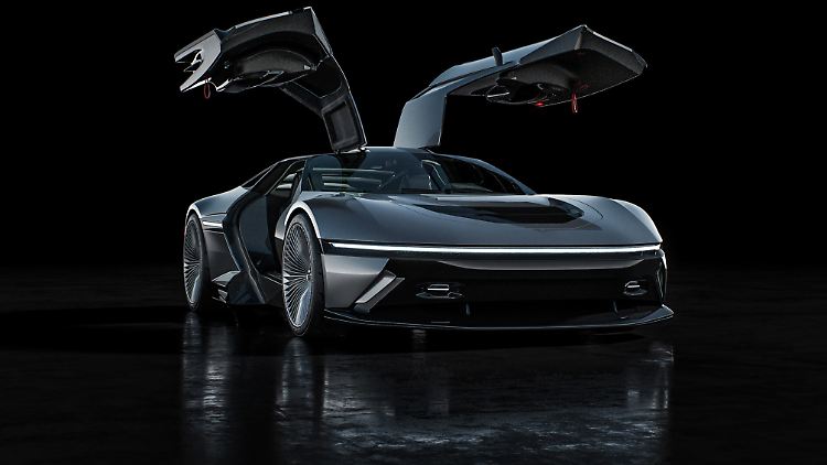 DeLorean bekommt eine zweite Chance. Hier der Entwurf Model-JZD, den die frisch gegründete Firma DNG Motors im September offiziell vorstellen will.