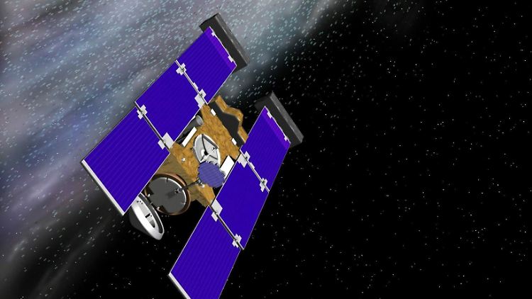 Die Illustration zeigt die Raumsonde "Stardust" bei der Arbeit.