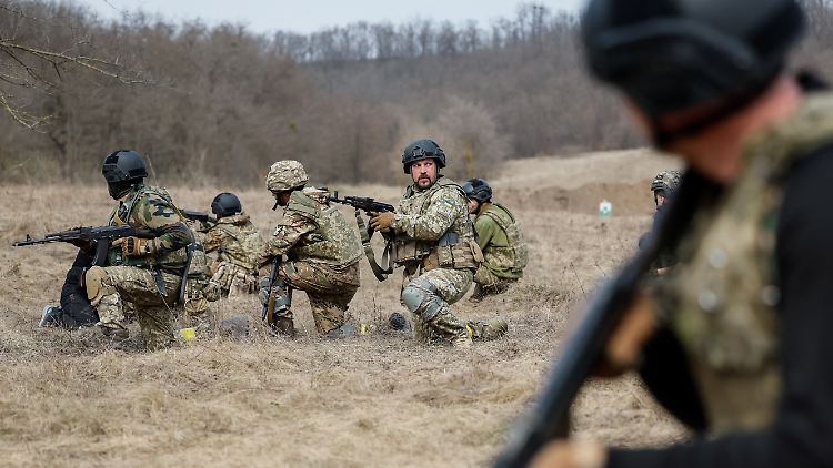 Ukrainische Rekruten bei der Ausbildung (im April diesen Jahres.
