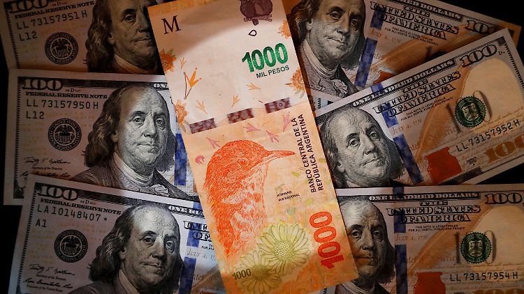 Der 1000-Peso-Schein ist in Argentinien seit Jahren der nominal größte. Sein Wert sinkt ständig.