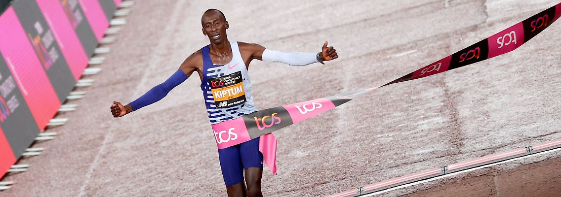 Kelvin Kiptum stürmt zur zweitschnellsten Marathon-Zeit der Geschichte.