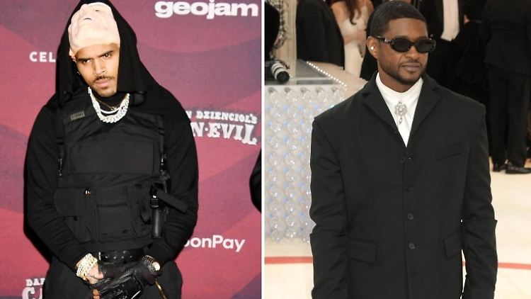 Hat Chris Brown (l.) wirklich seinen Freund Usher geschlagen?